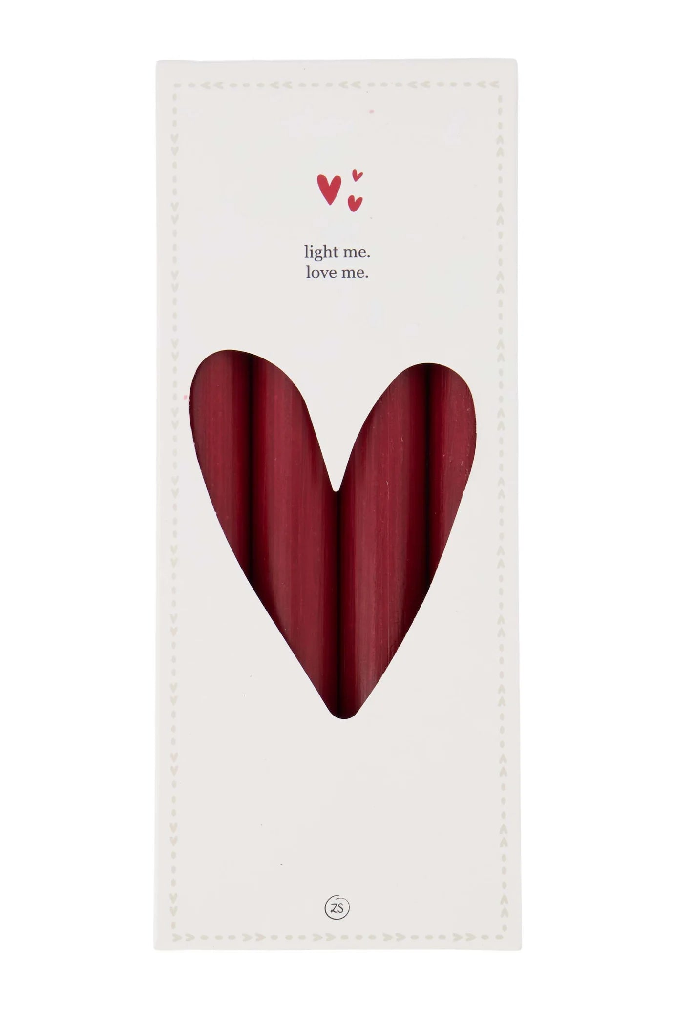 Set van 4 rustieke kaarsen 20cm - Light me. Love me red Zusss