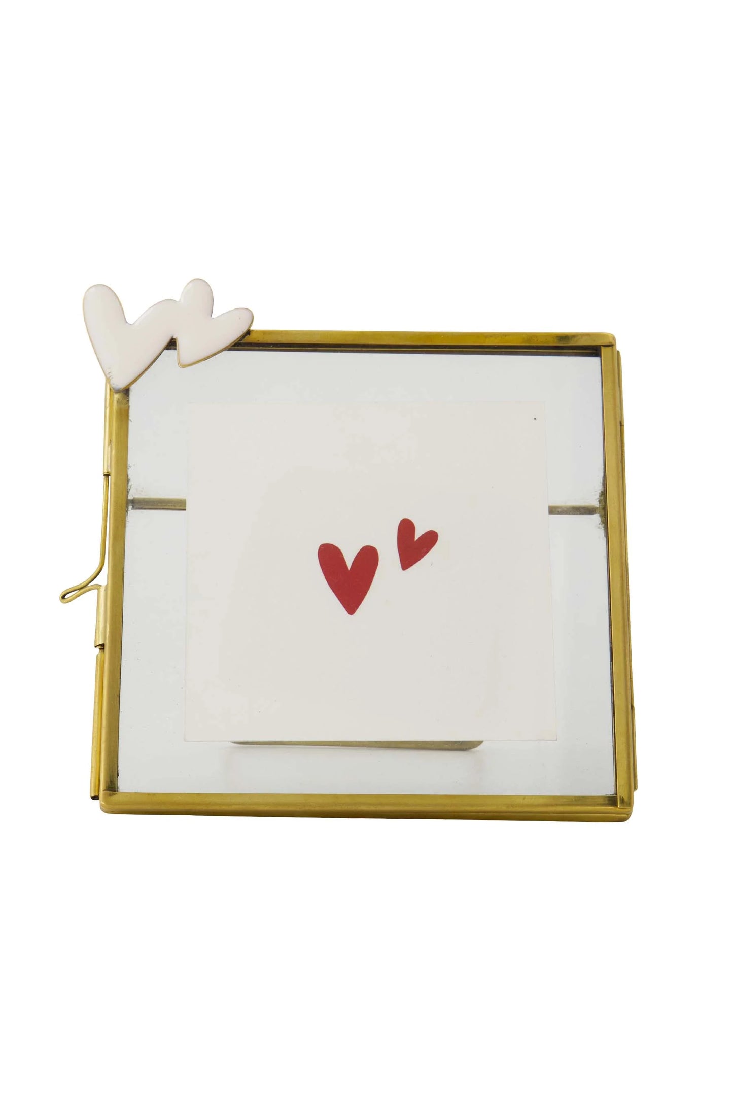 Zusss fotolijstje metaal hartjes - Wit/Goud