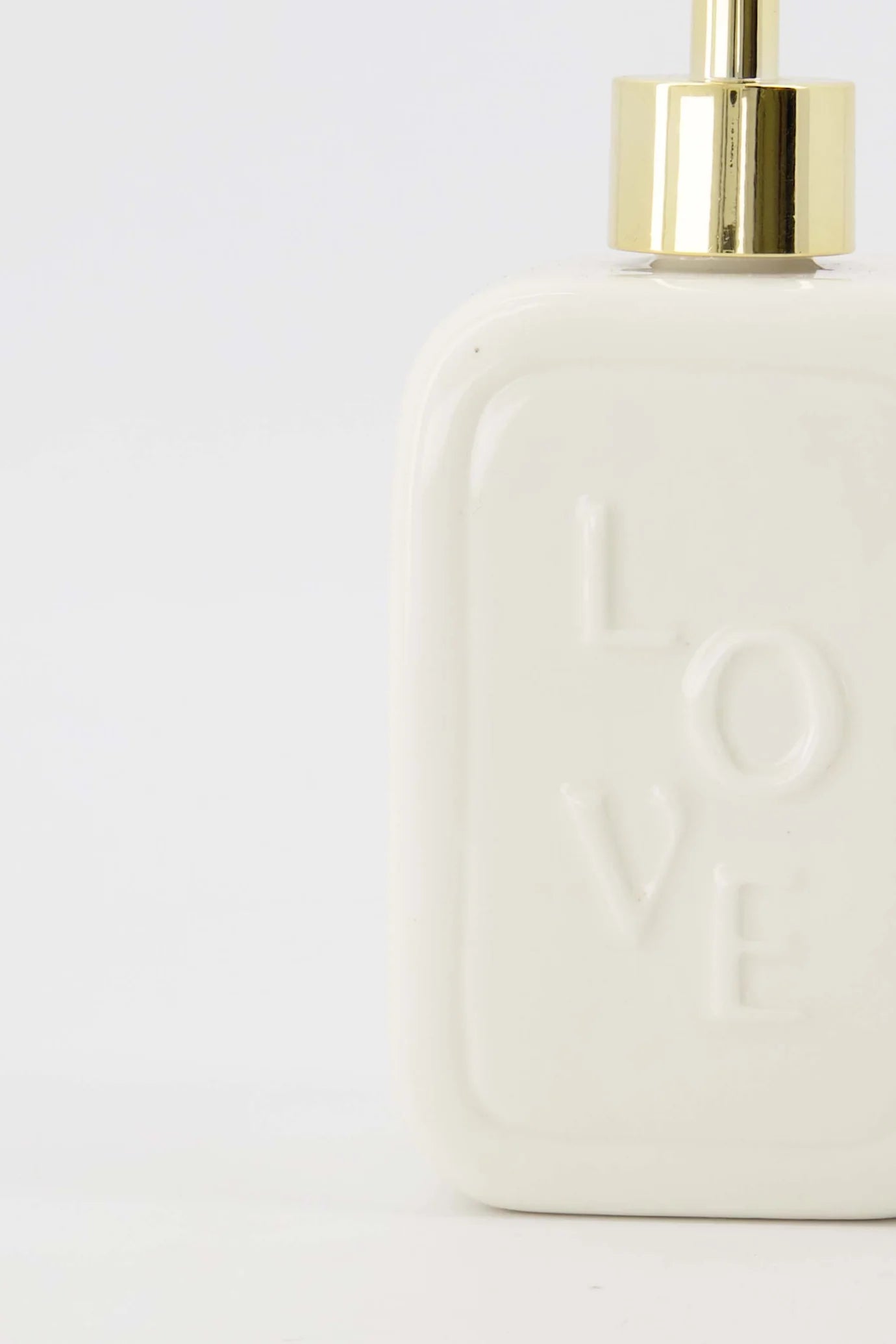 Zusss zeeppomp keramiek love - wit/goud