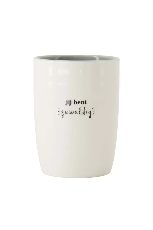 Zusss koffiemok je bent geweldig - wit/grijsblauw