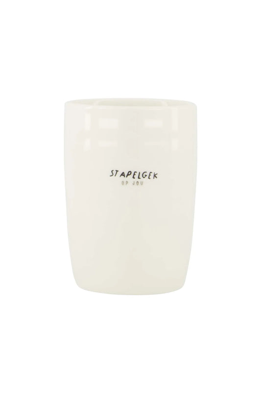 Zusss koffiemok stapelgek wit/zwart