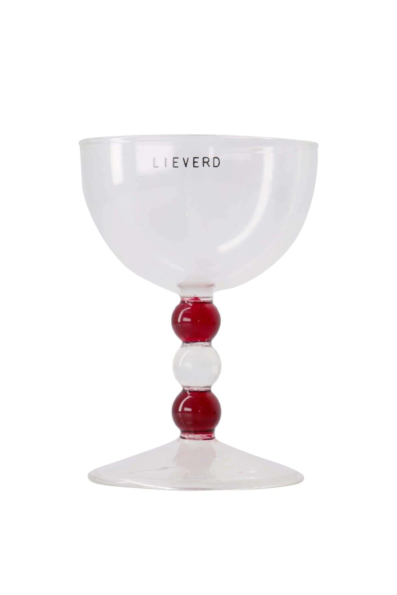 Zusss wijnglas lieverd - Transparant/Rood