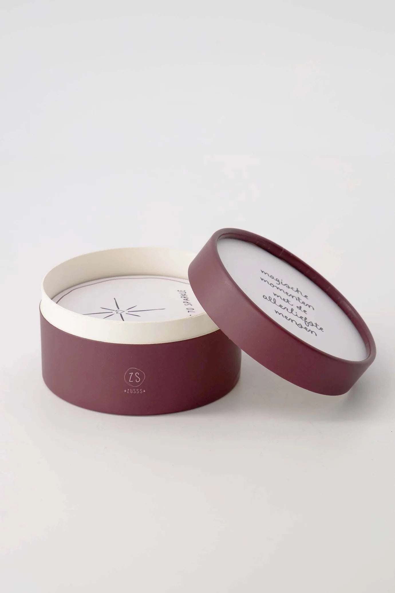 Zusss set van 6 onderzetters magische momenten wit/donkerrood