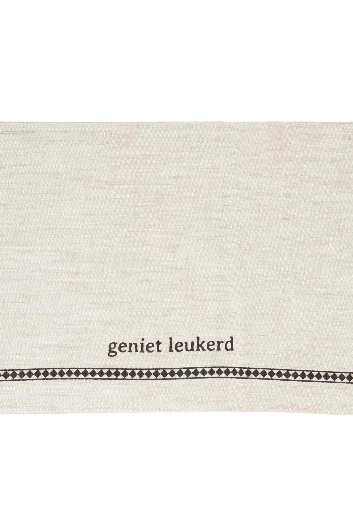 Zusss tafelkleed tekstrand - zand/antracietgrijs