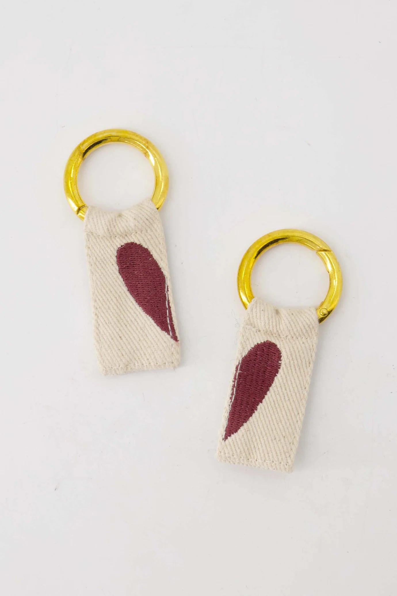 Zusss ansichtkaart sleutelhangers hart - Wit/rood