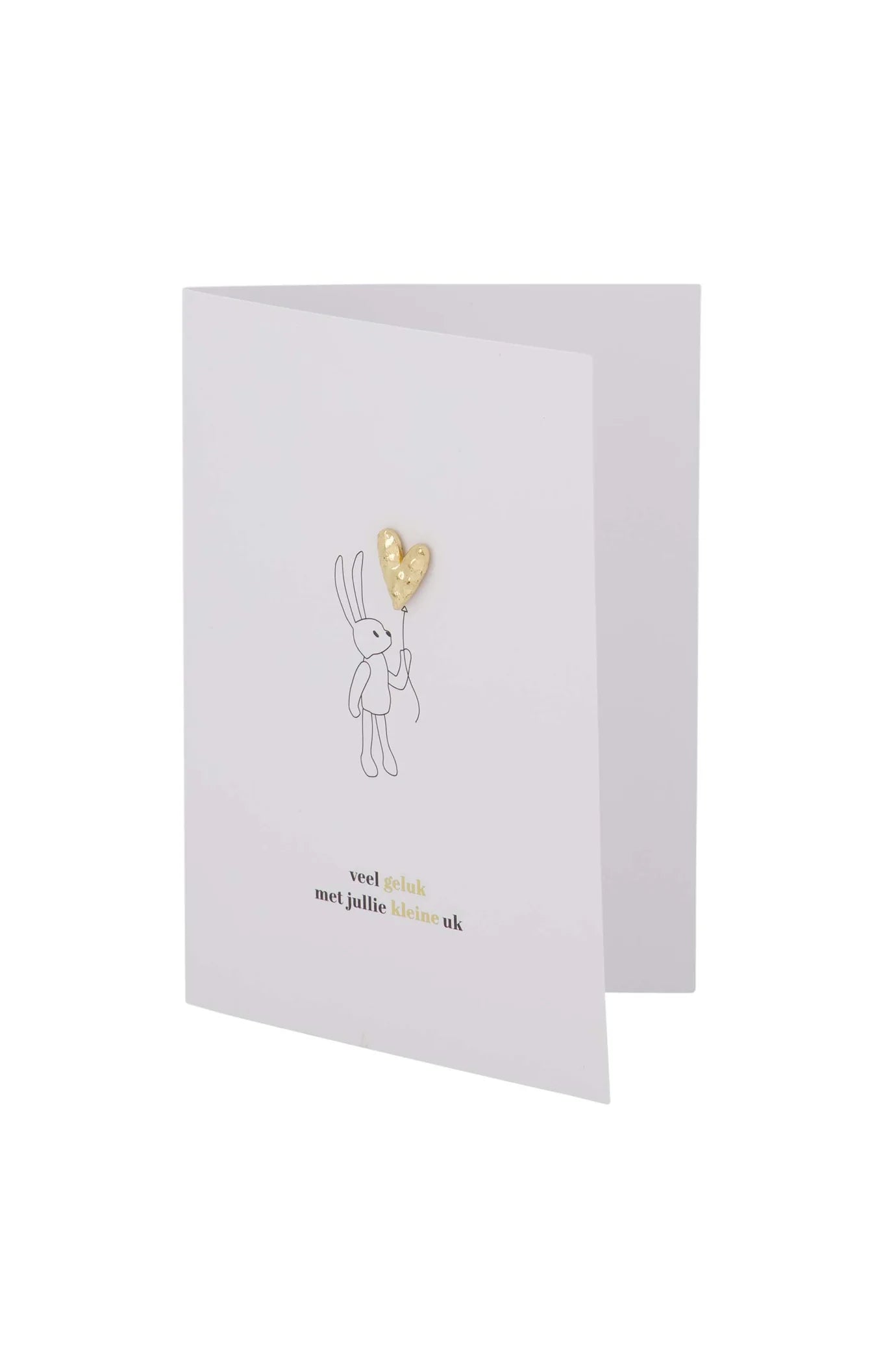 Zusss wenskaart broche hartje kleine uk wit/zwart/goud