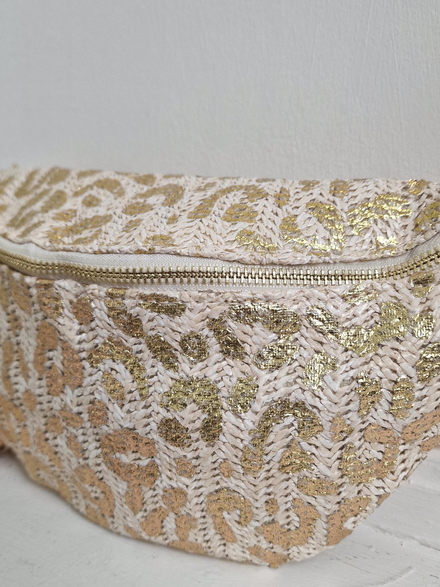 Crossbody panter - Ecru/ goud