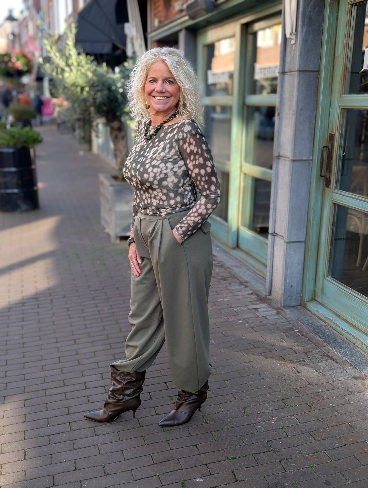 Faila barrel pantalon - Army Groen