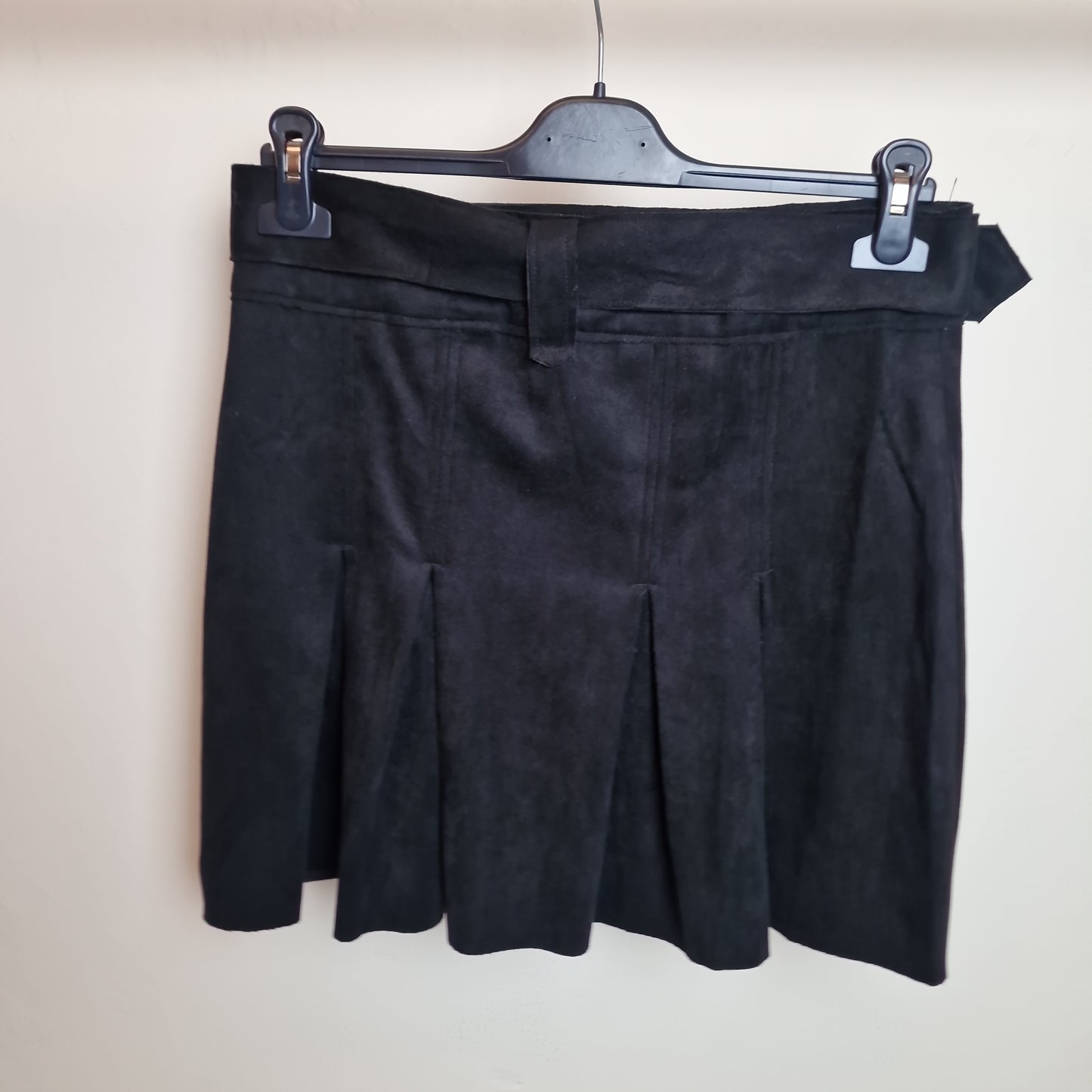 Korte suede look rok - Zwart