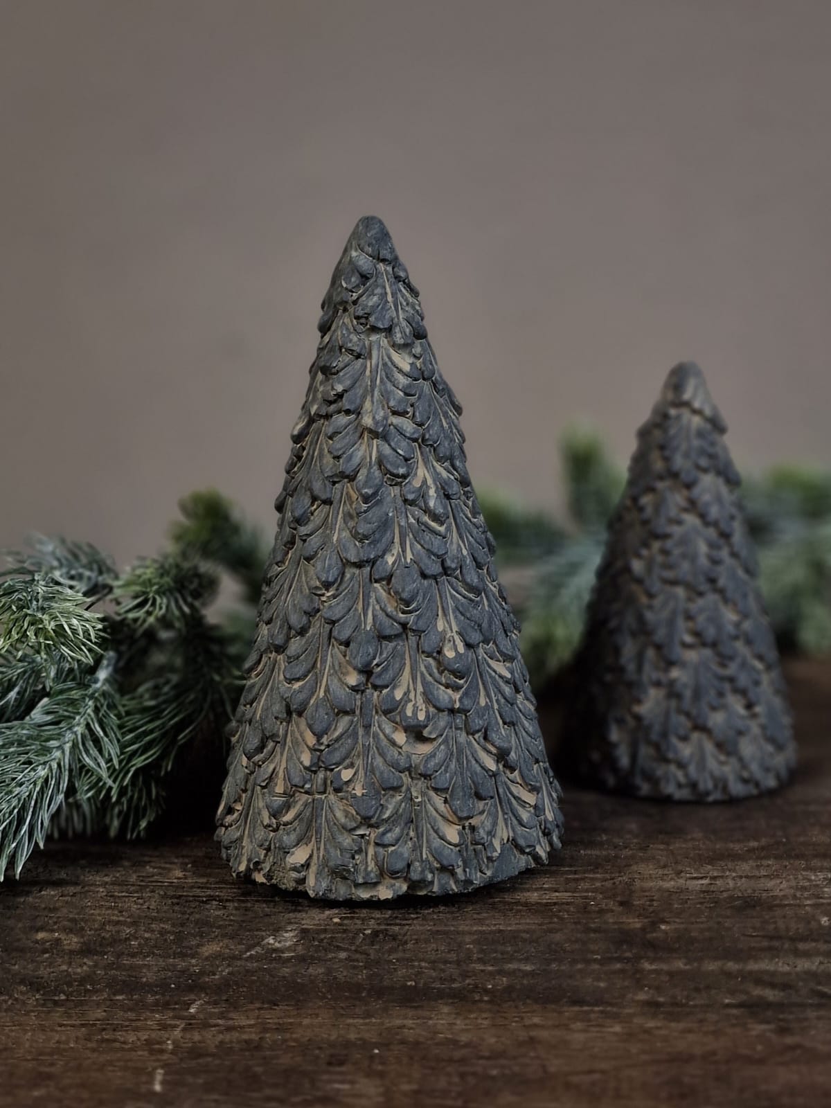 BRYNXZ X-Tree met bladeren Majestueus Vintage - Grijs D.11-9 H.21-16