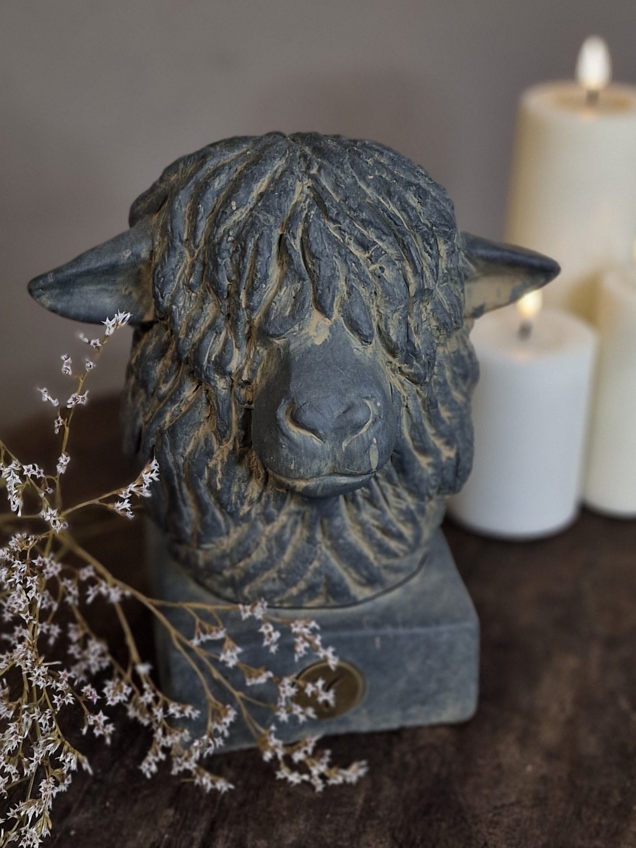 Brynxz statue sheep head majestic Vintage 23x16x25