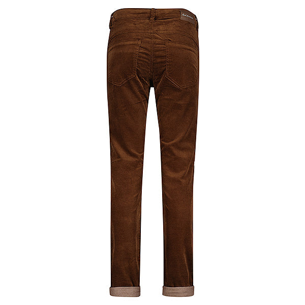 Red button velvet jog - Bruin