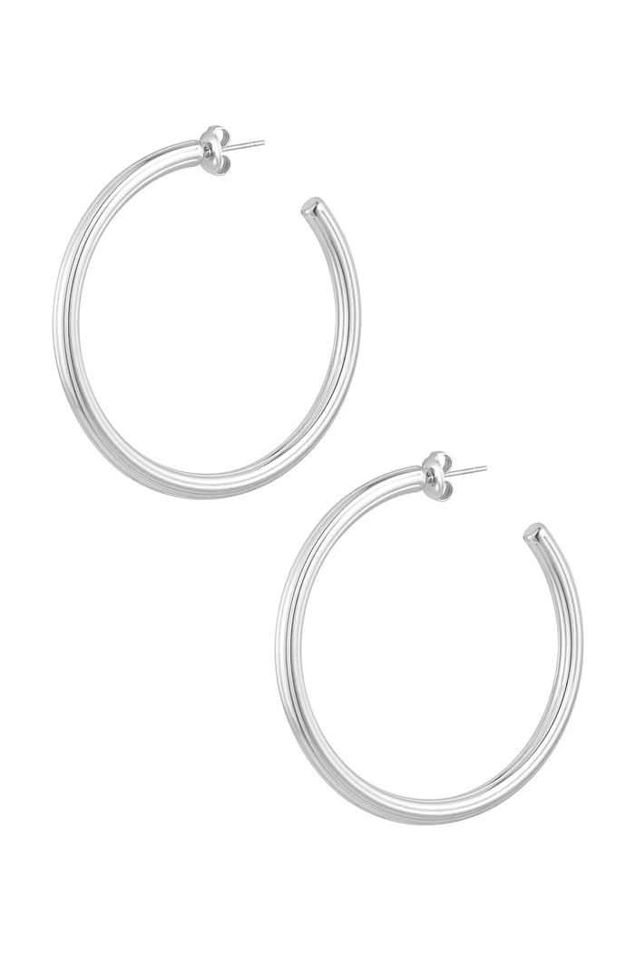 Klassieke oorringen groot - Zilver