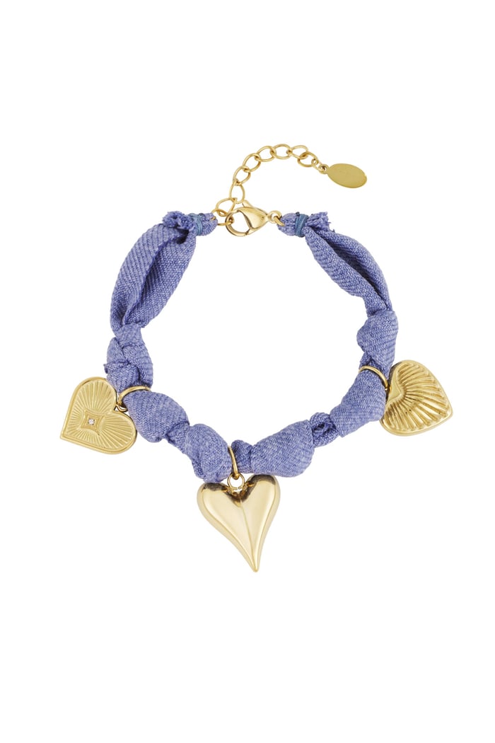 Armband color bliss heart - Blauw goud