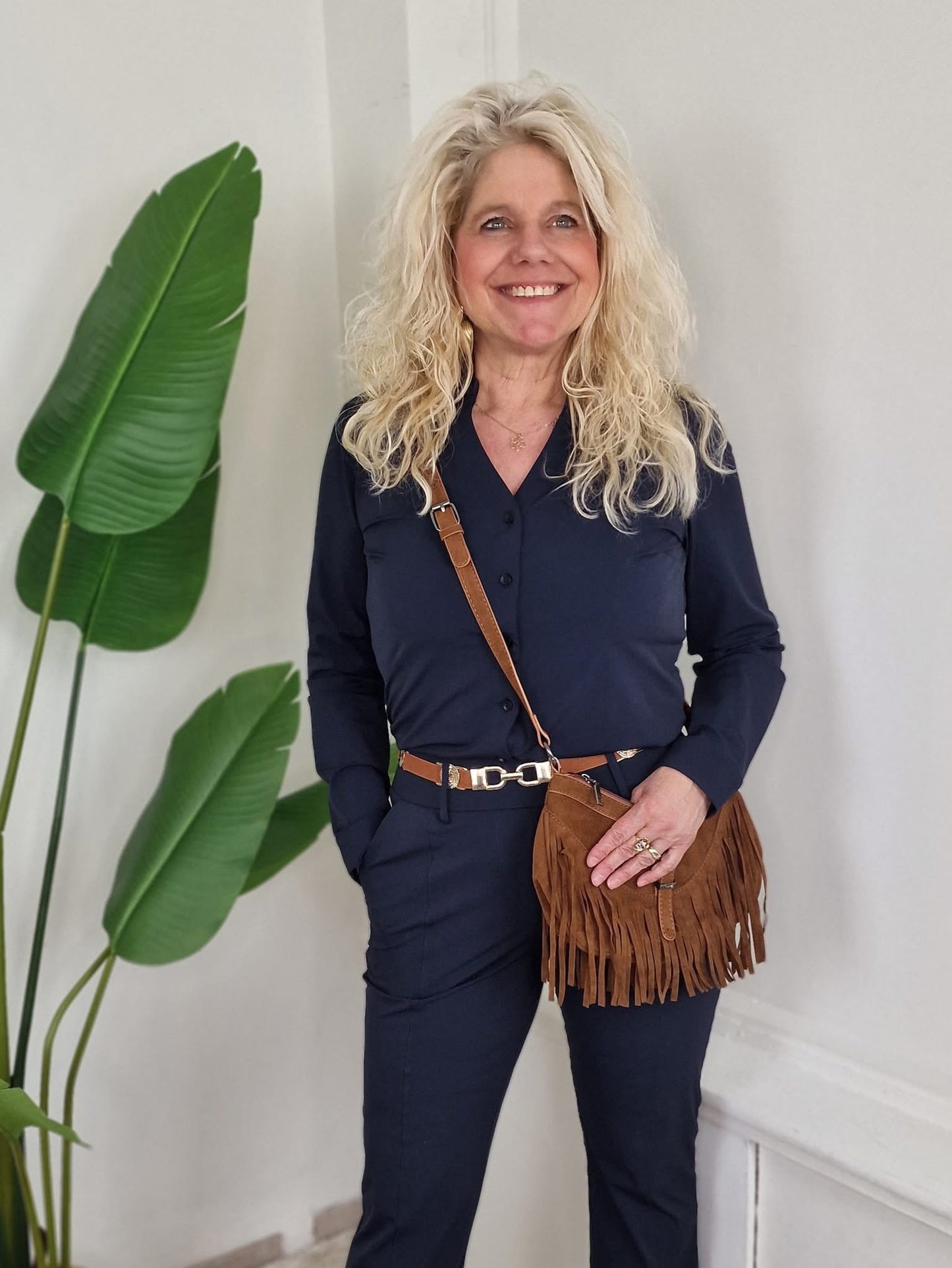 Mi Piace blouse v-hals - Dark blue