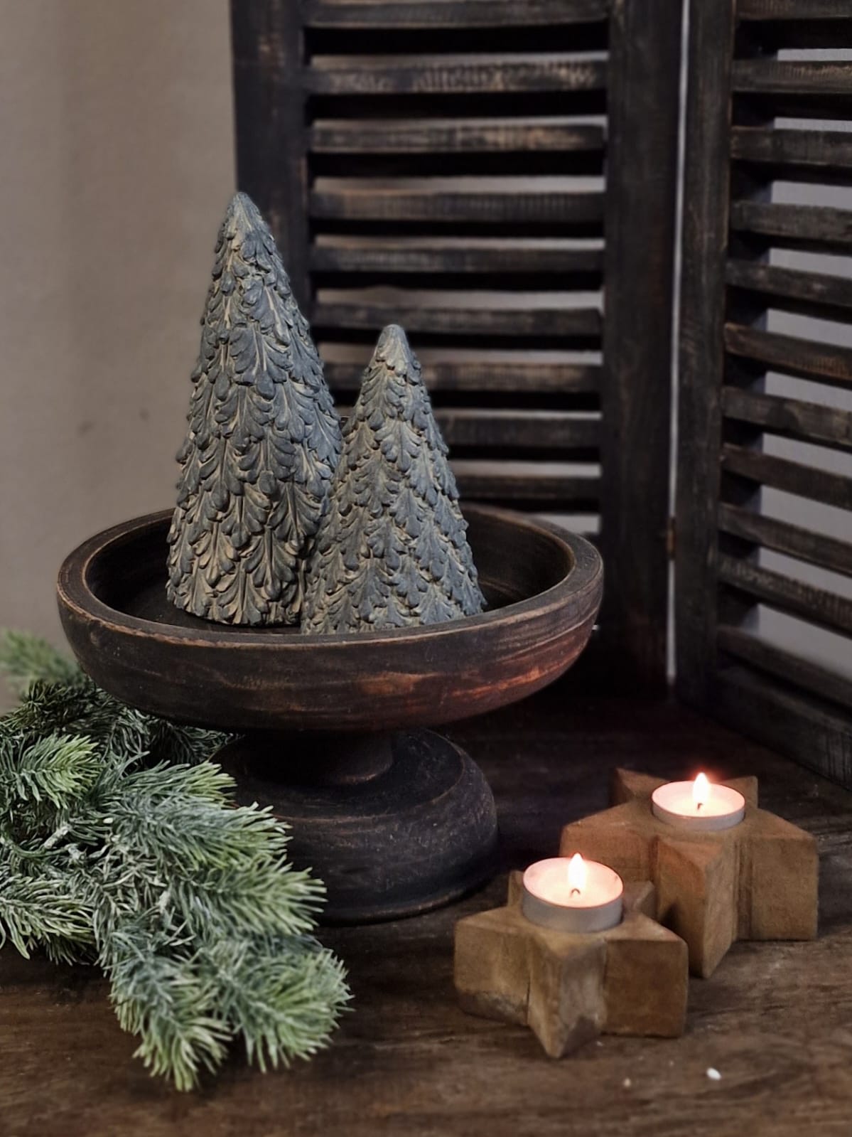 BRYNXZ X-Tree met bladeren Majestueus Vintage - Grijs D.11-9 H.21-16
