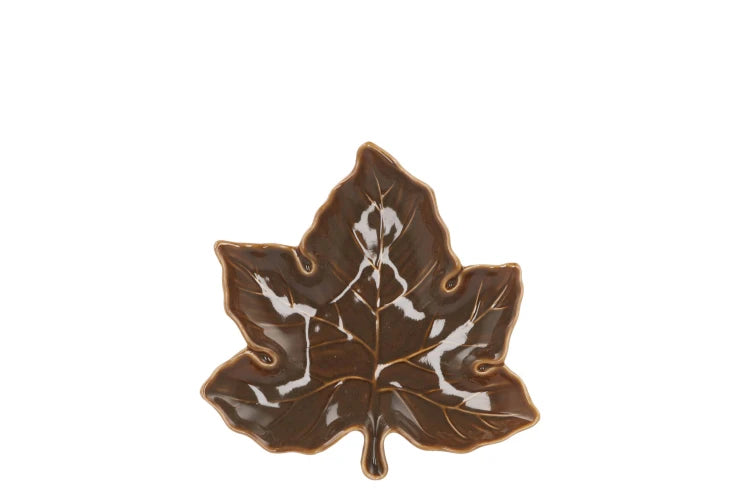 Leaf maple plate - Dark brown