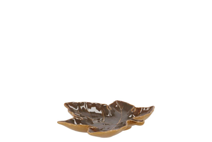 Leaf maple plate - Dark brown