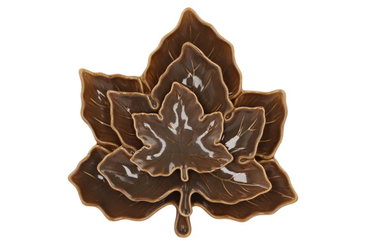 Leaf maple plate - Dark brown