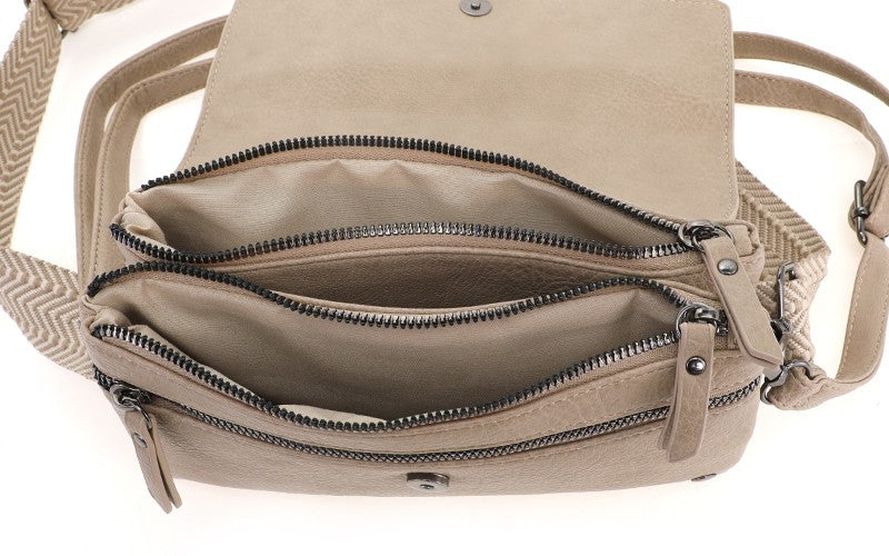 Khaki schoudertasje San Martin