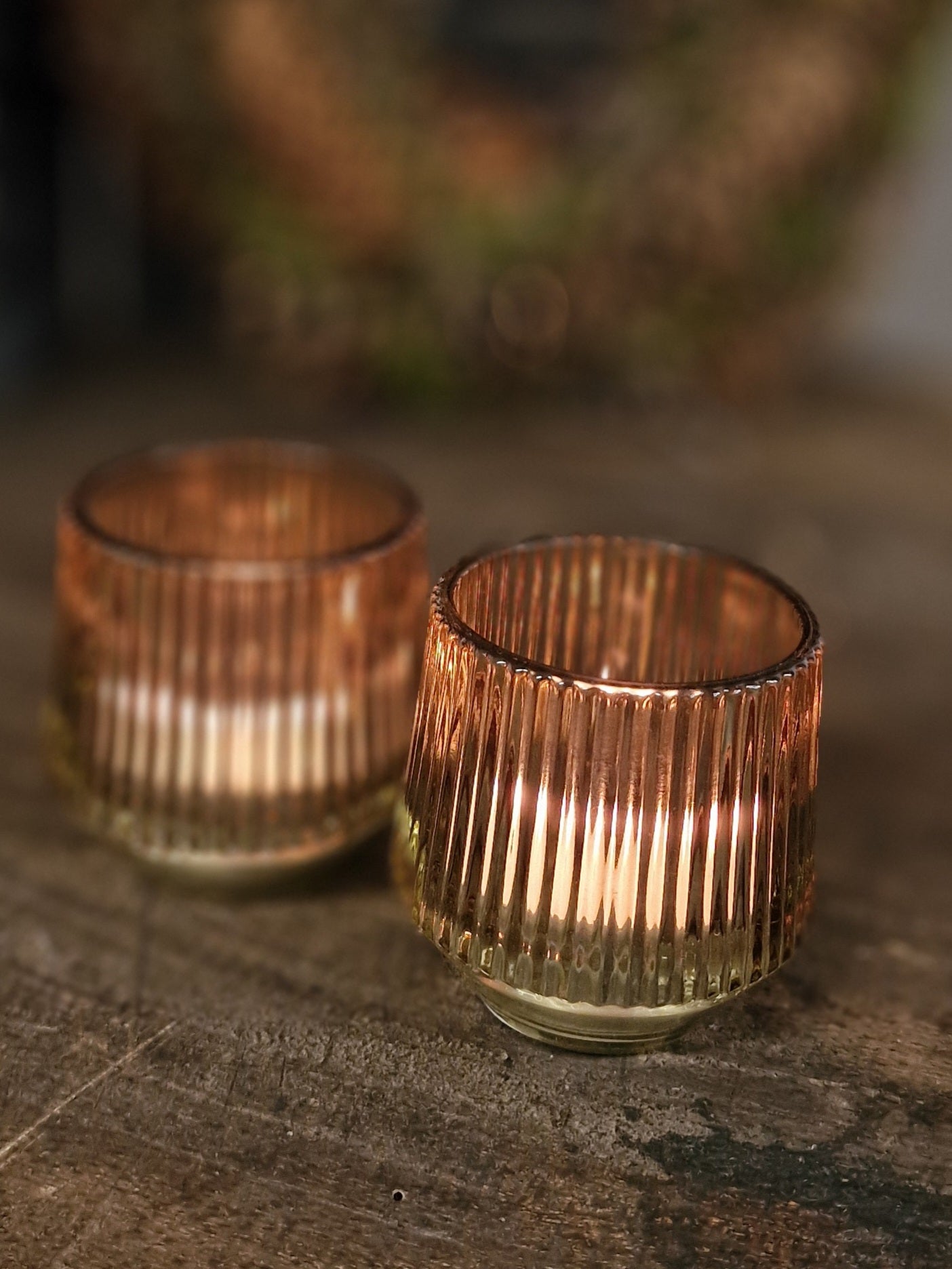 Windlicht glas 7x8 cm.- groen