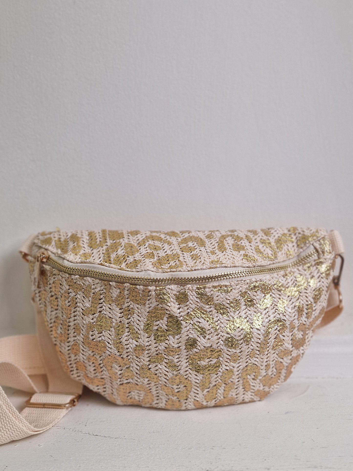 Crossbody panter - Ecru/ goud