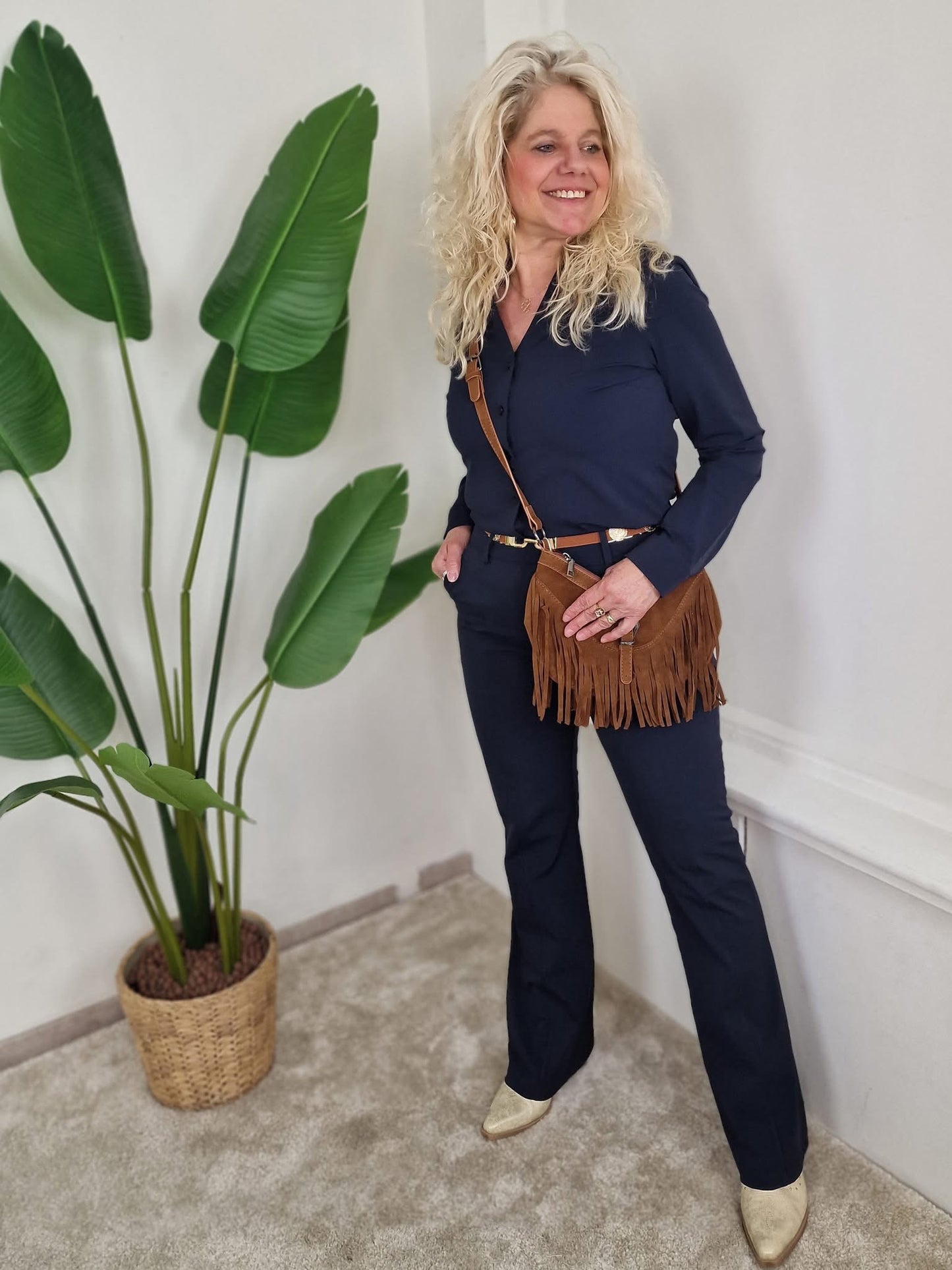 Mi Piace blouse v-hals - Dark blue
