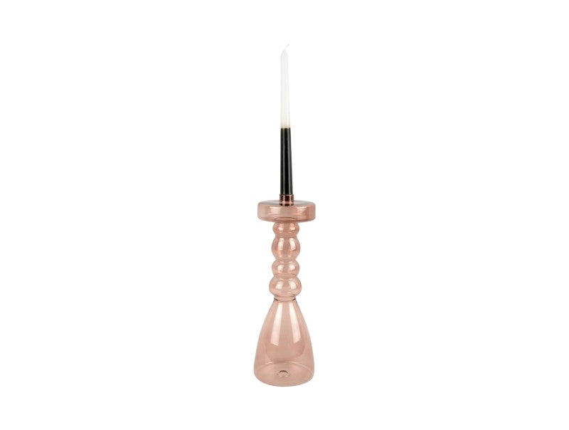 Candle holder pawn glass Maat L en XL - Pink