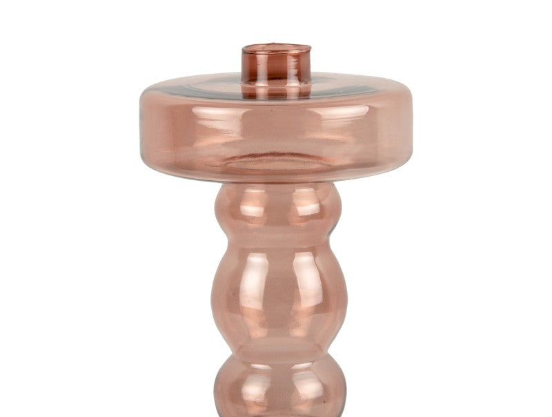 Candle holder pawn glass Maat L en XL - Pink