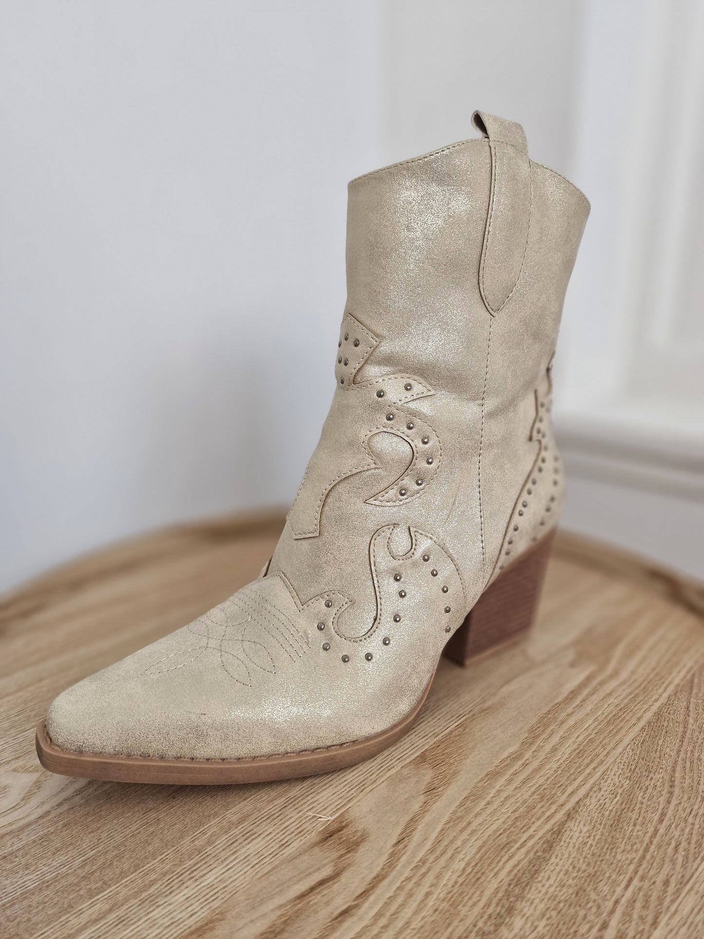 Cowboy laarzen studs - Champagne Goud