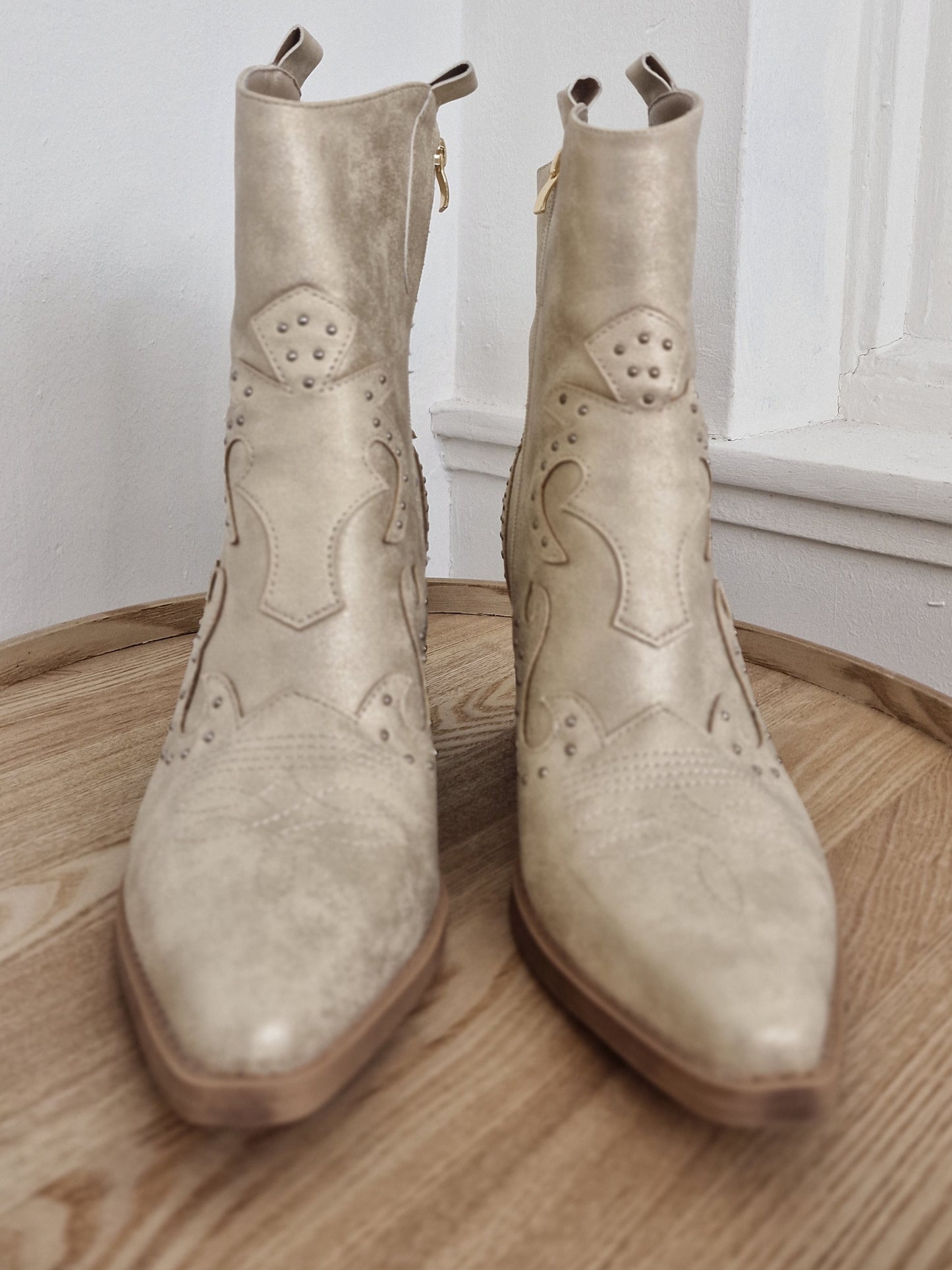 Cowboy laarzen studs - Champagne Goud