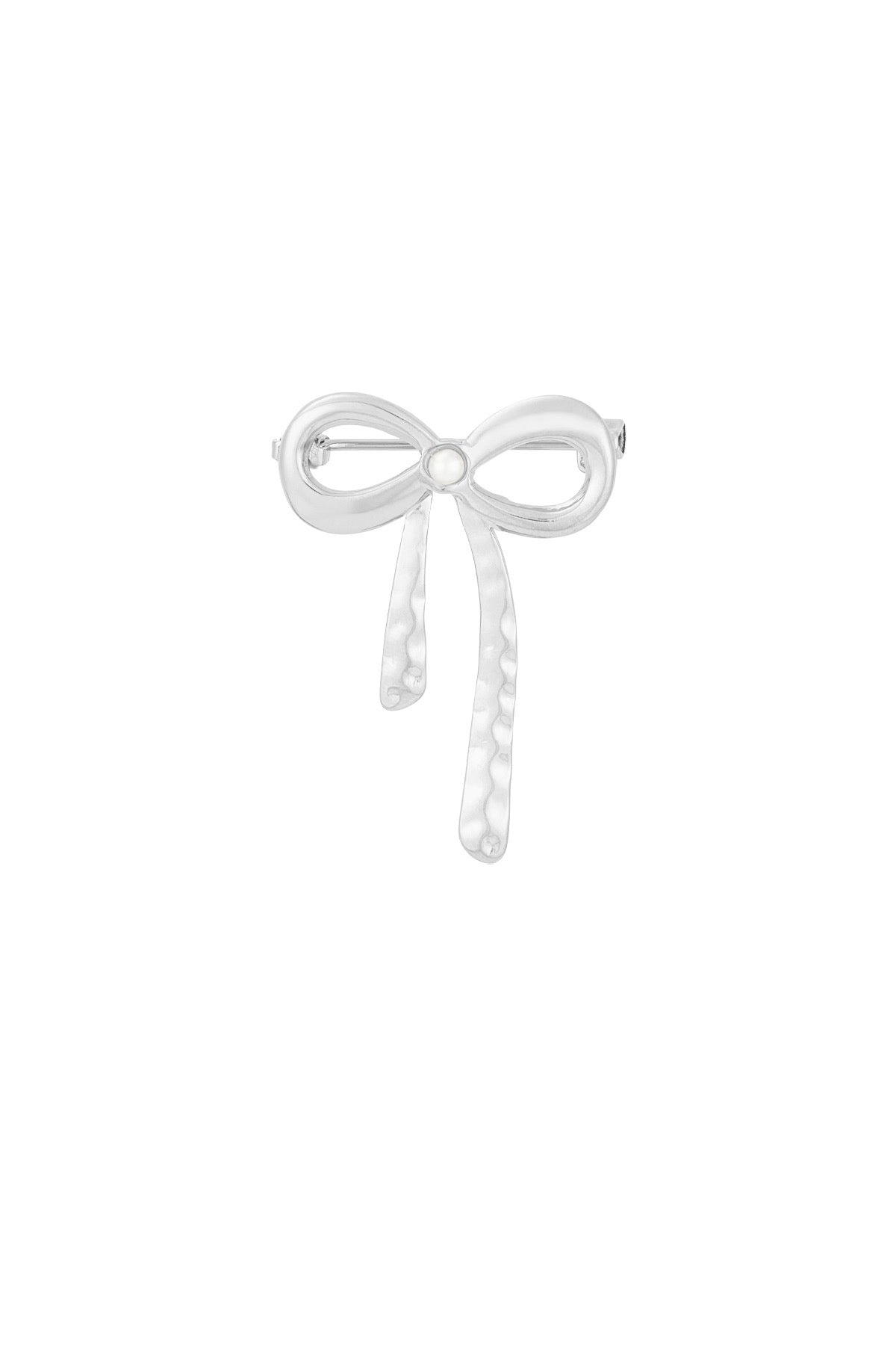 Broche strikje - Zilver kleur