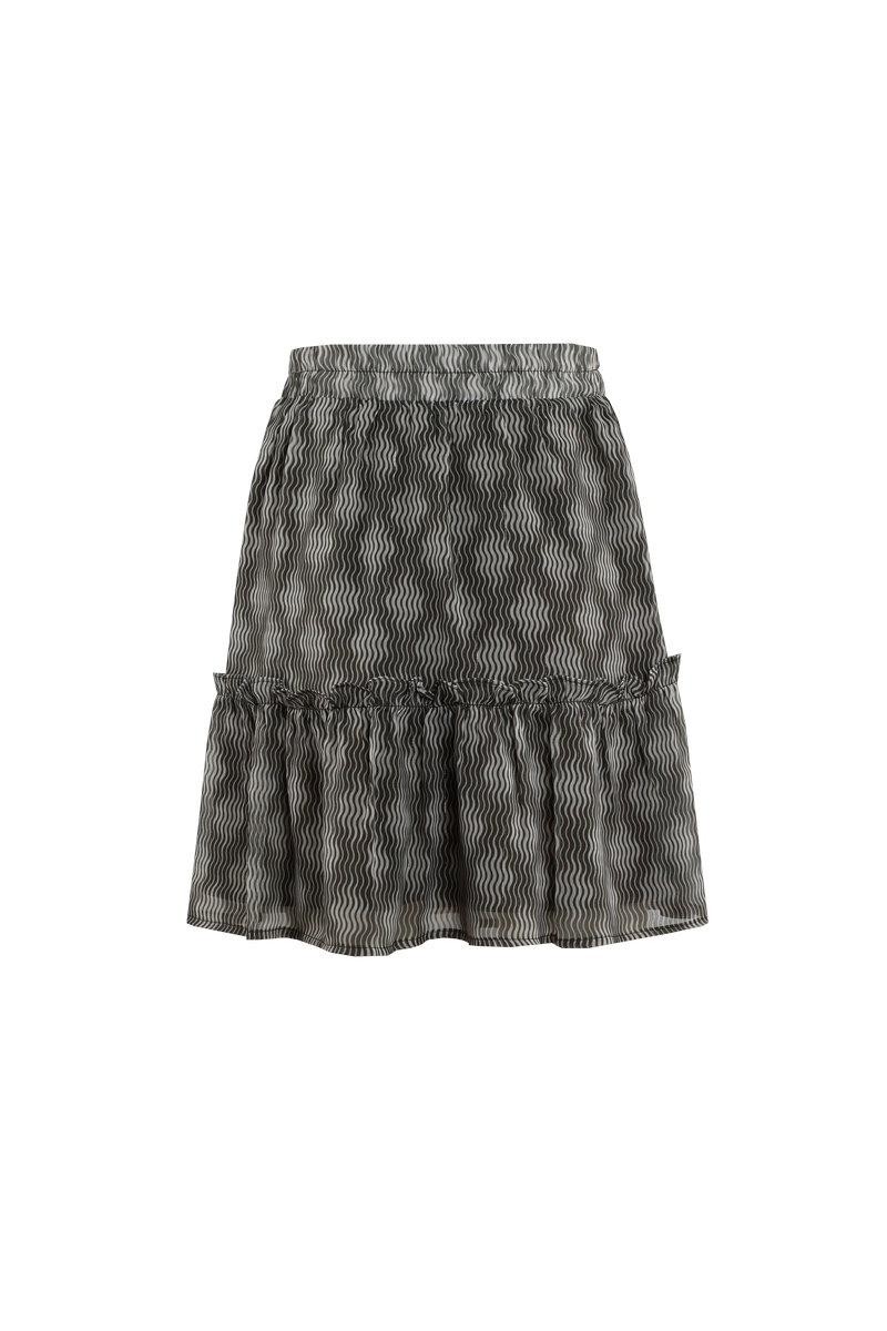 Fluresk- Mosgroen/ zand print rok