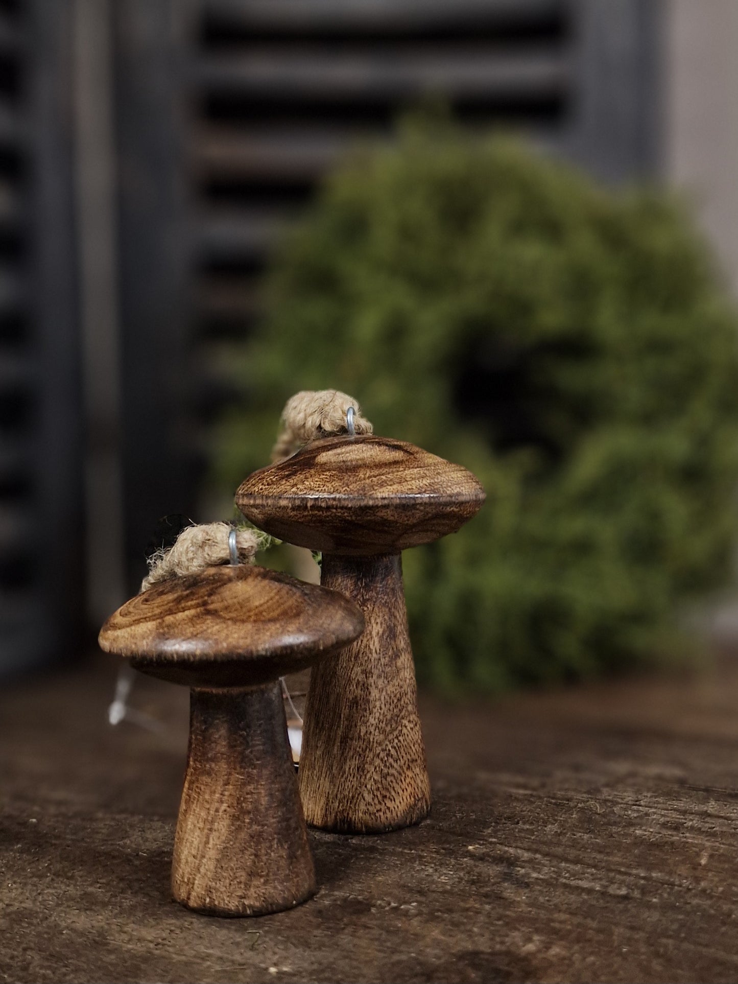Houten paddestoeltjes- 6x6x7 cm