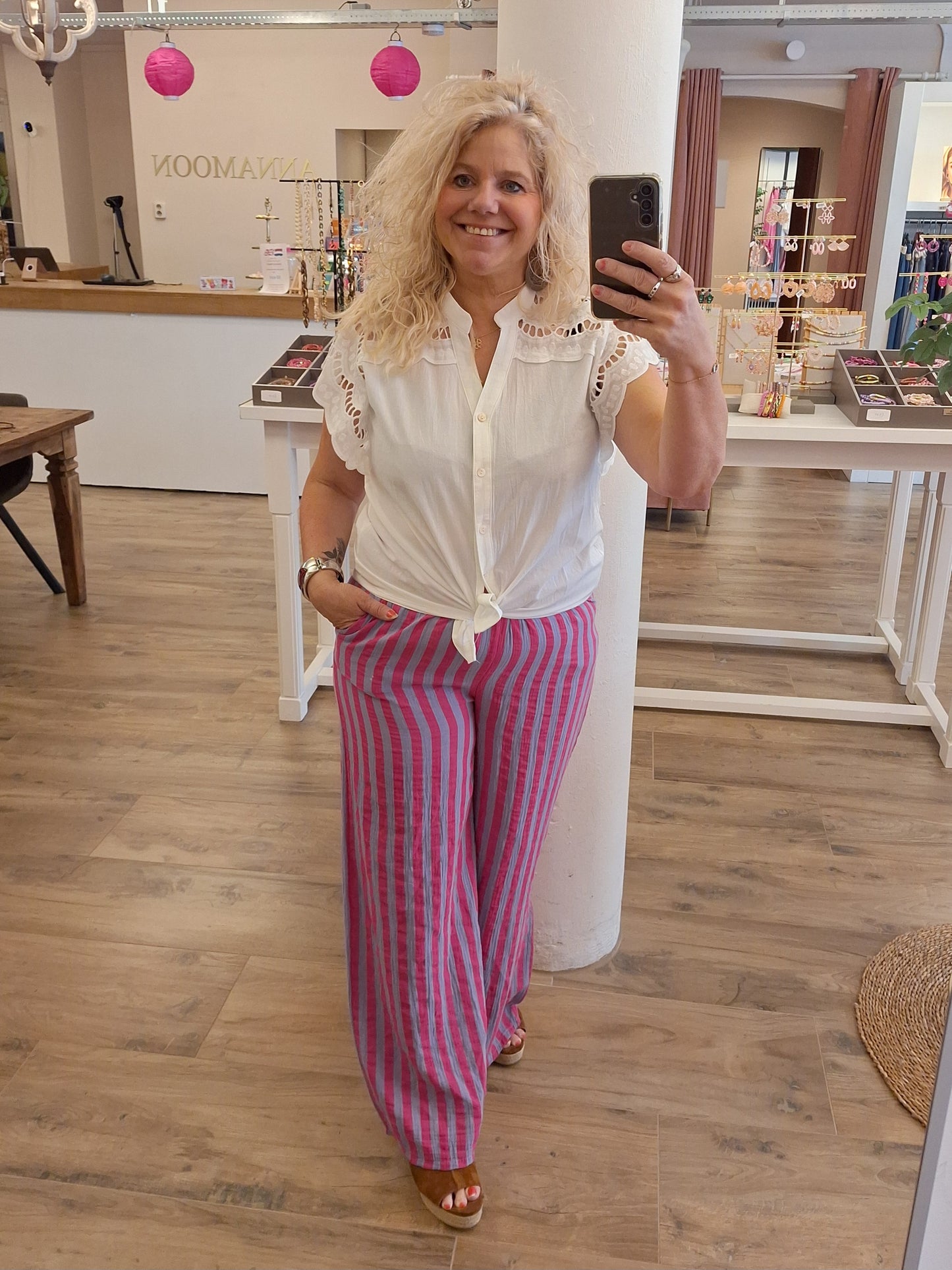 Lange summer broek - Roze/Lila