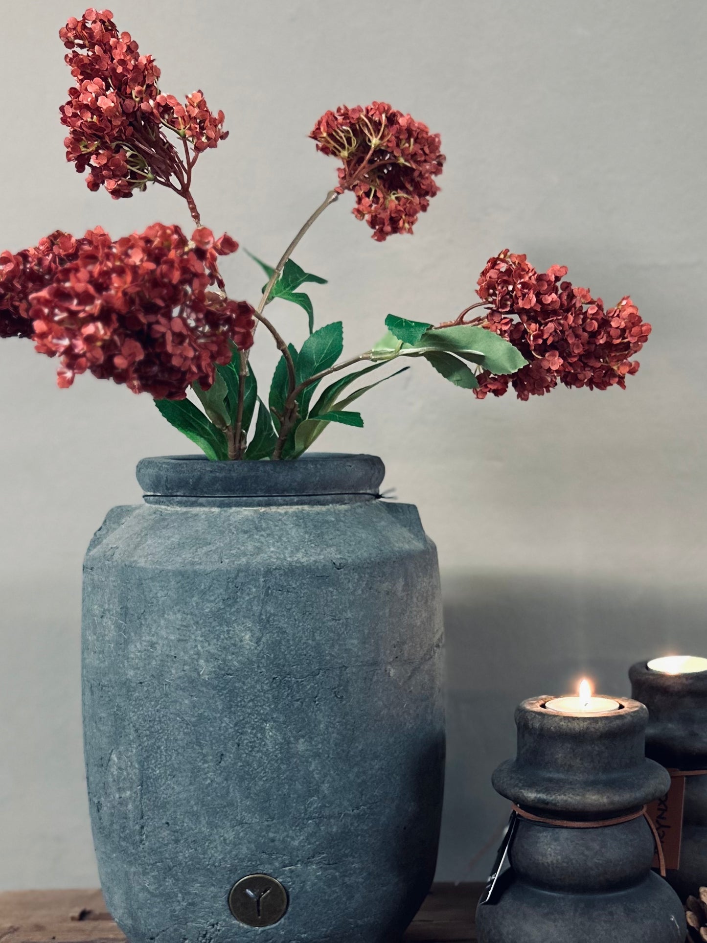 Brynxz Hydrangea spray Red Grande - 75cm