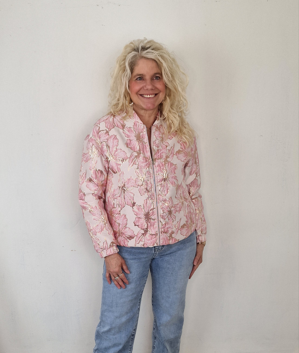 Sas flower jacket - Creme/ licht roze/ gold