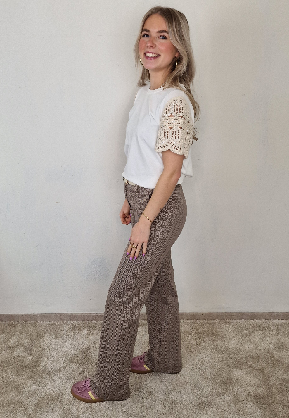 Lian pantalon - Taupe/ zwart