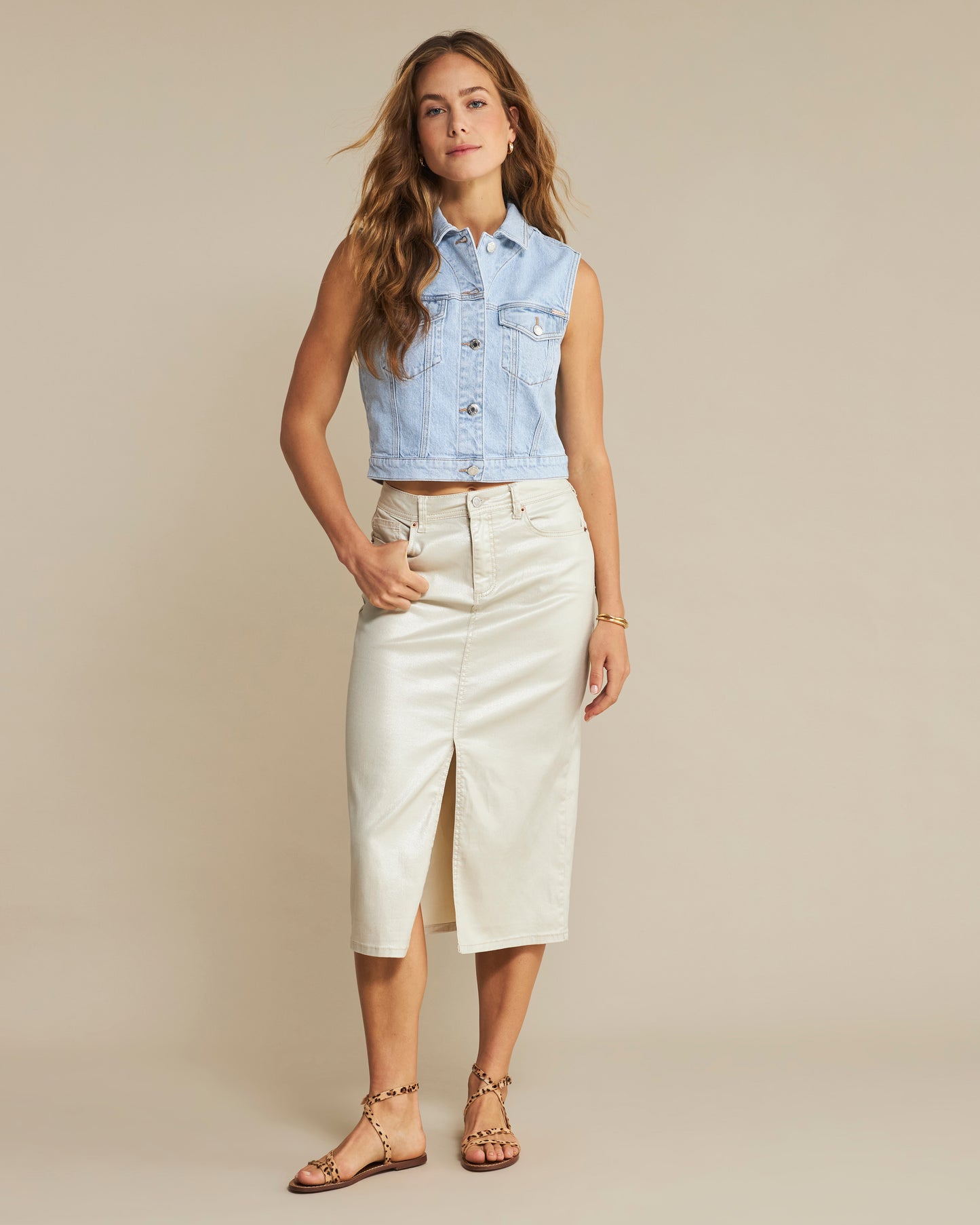 Red button gilet Joekie CRP light bleach - Light bleach