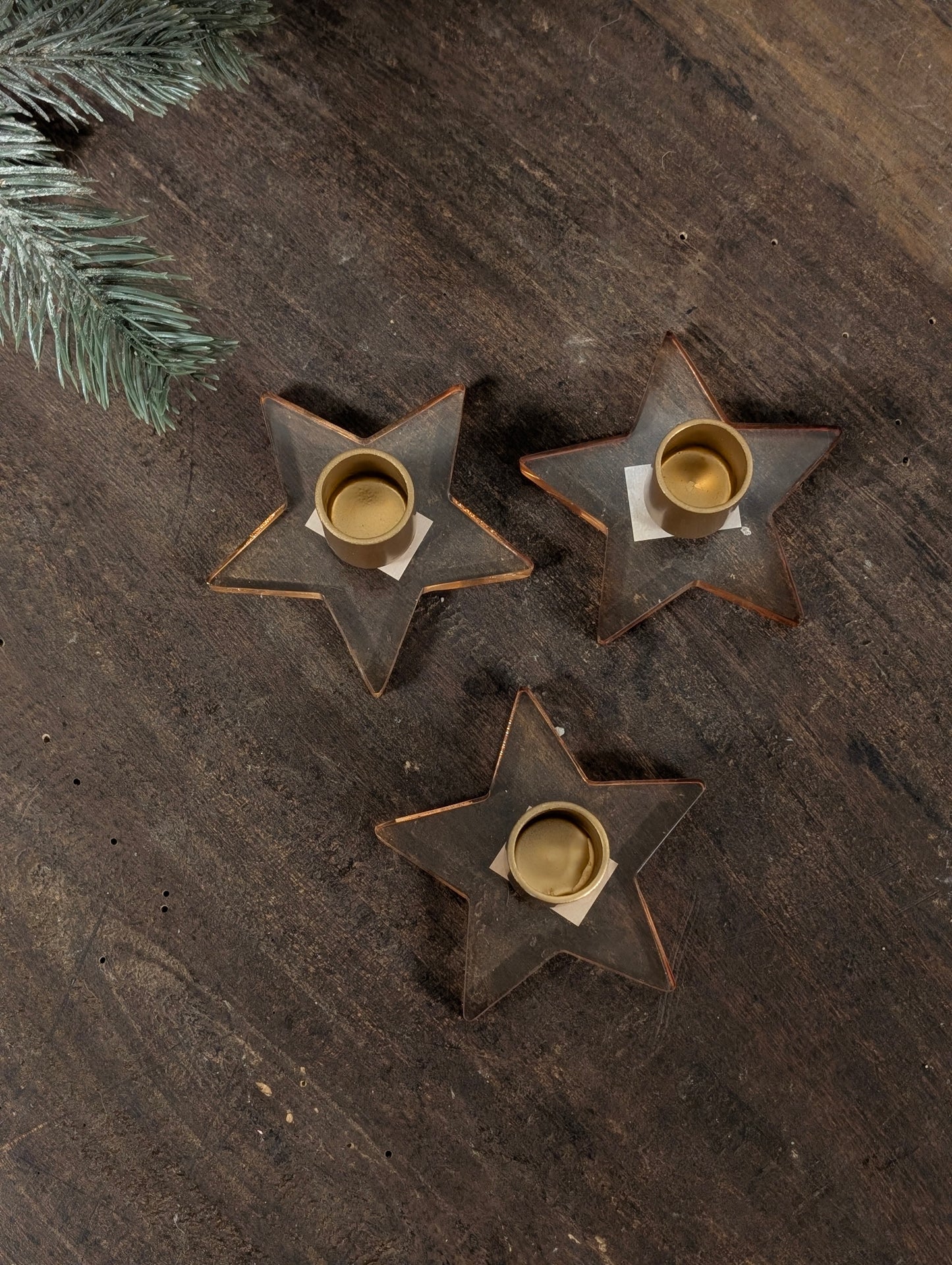 Kandelaar plexi star 9x4 - Goud