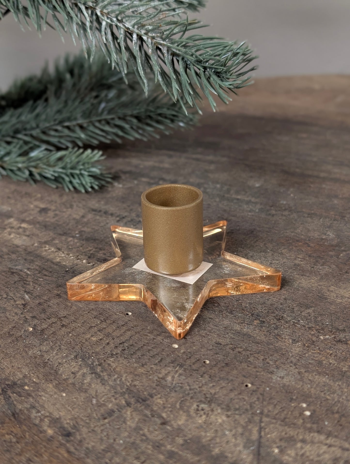 Kandelaar plexi star 9x4 - Goud