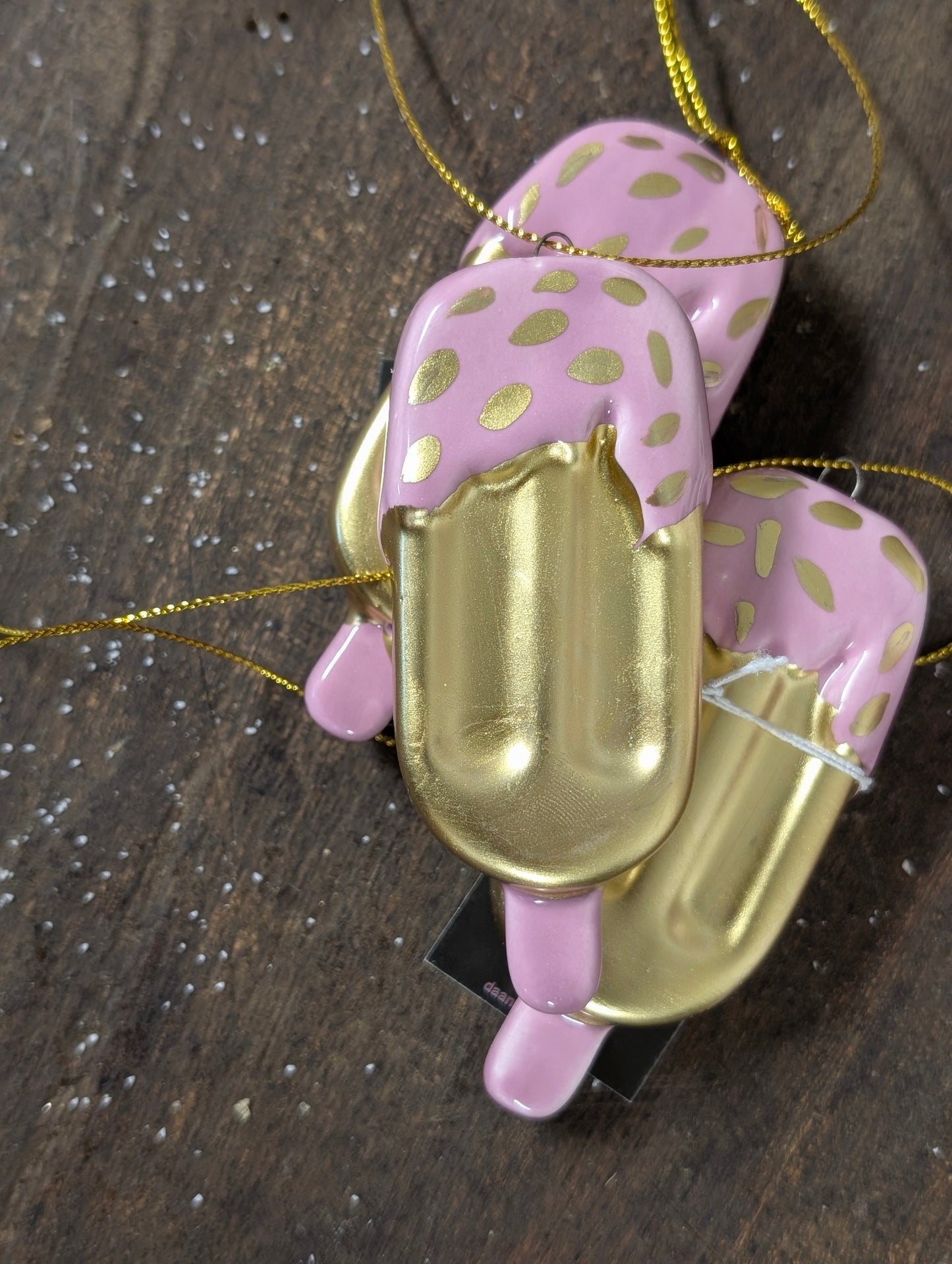 Candy ice cream hanger 4x9 - Pink/Gold