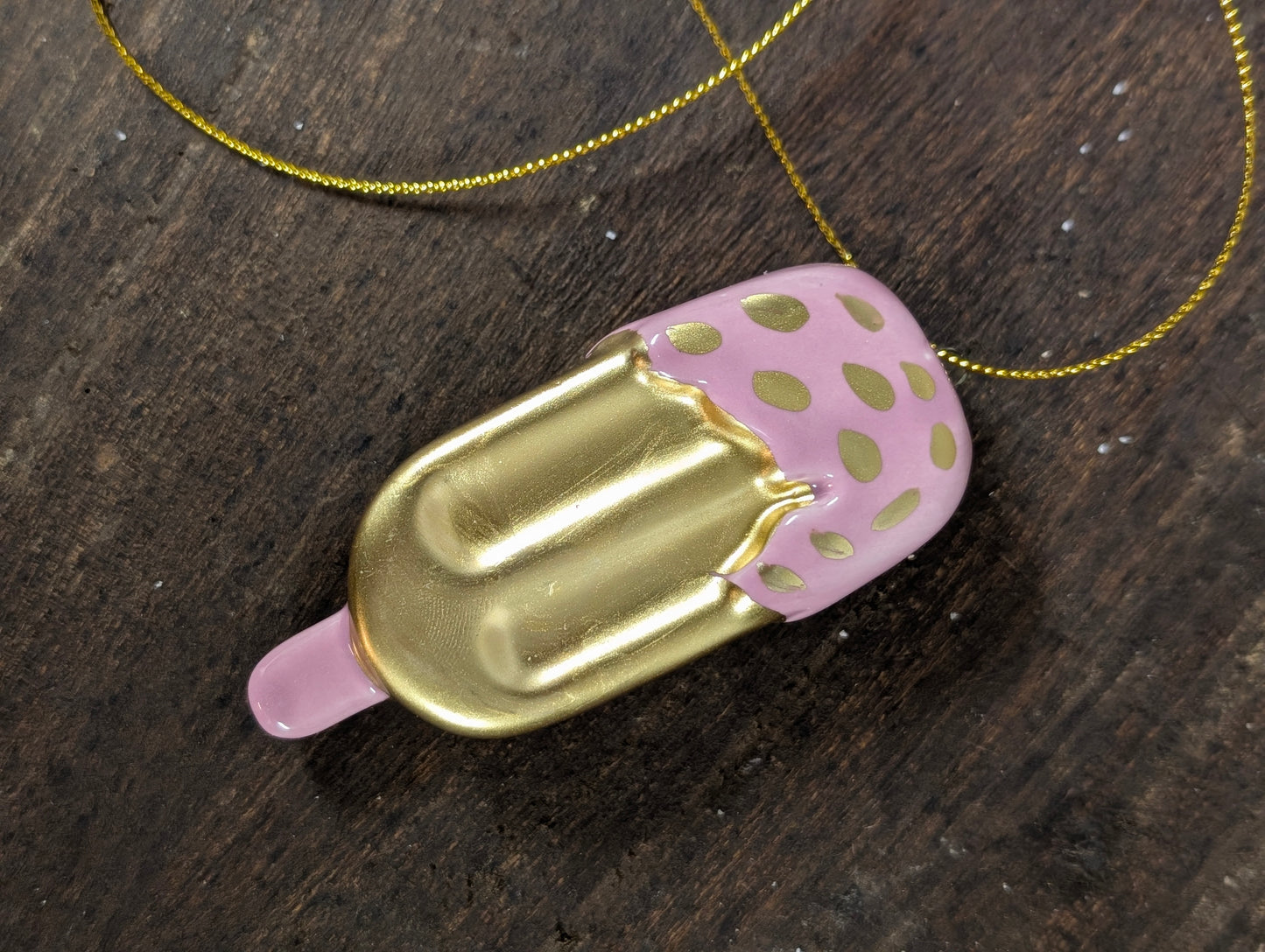 Candy ice cream hanger 4x9 - Pink/Gold
