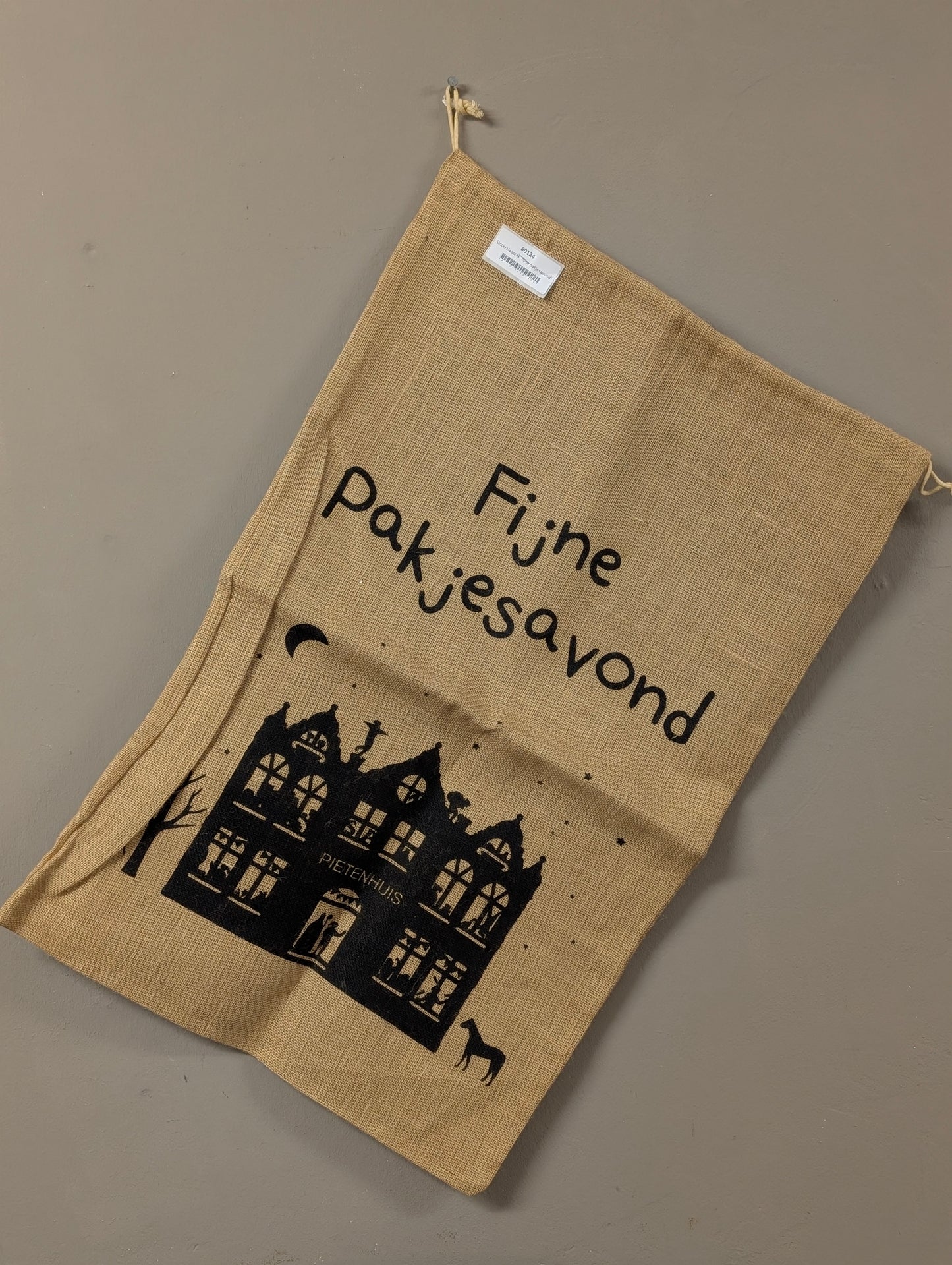 Jute zak Fijne Pakjesavond - 50x78