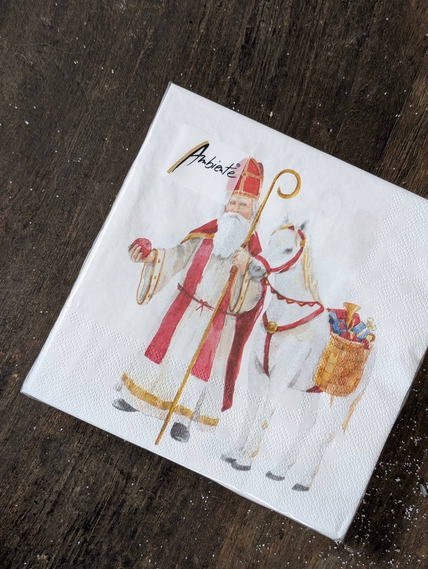 Servetten 20 stuks 33x33 - Sinterklaas met paard