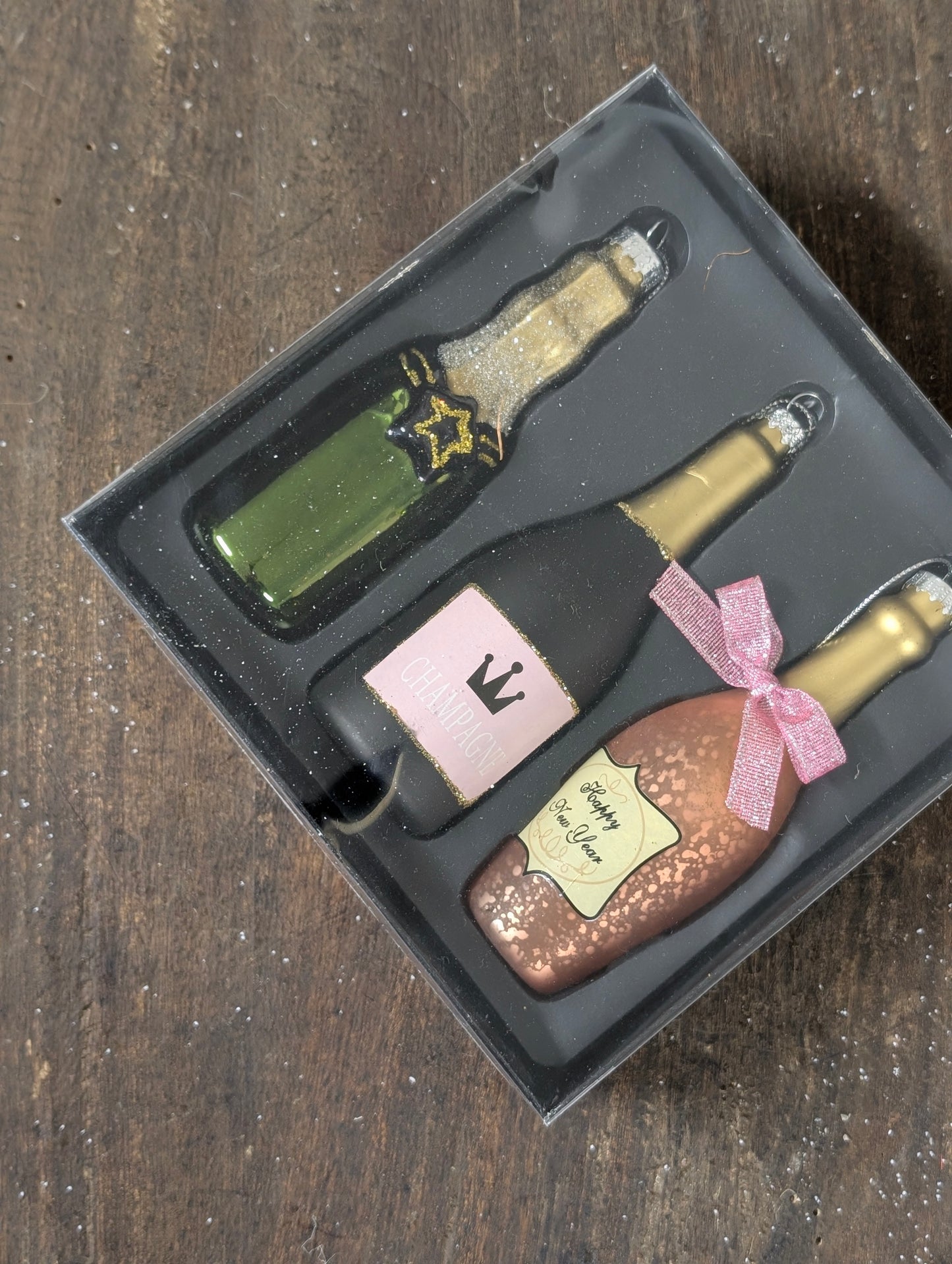 Kerst hangers set Champagne - 4x5x13