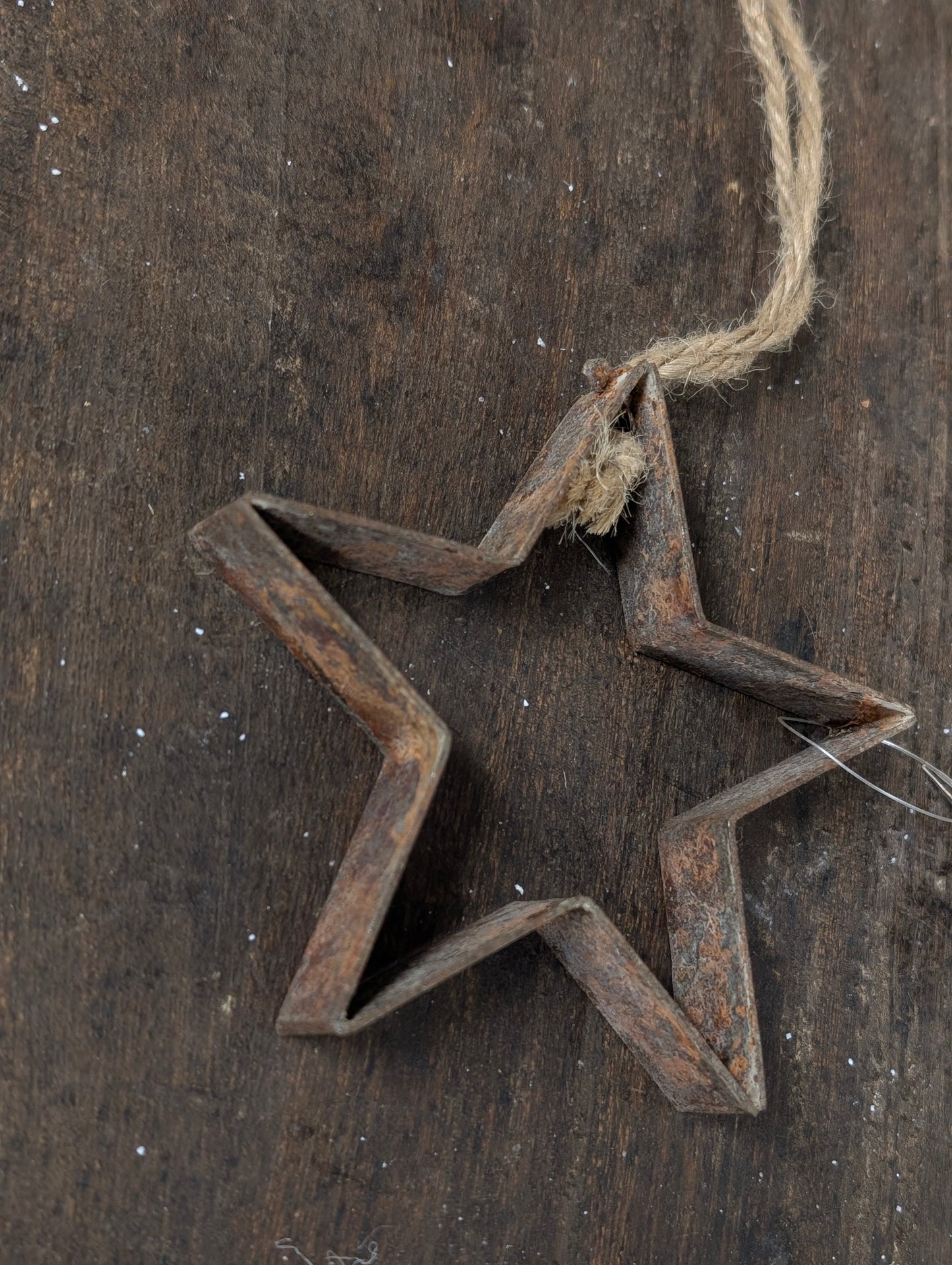 Stervorm kersthanger 10cm - Rusty