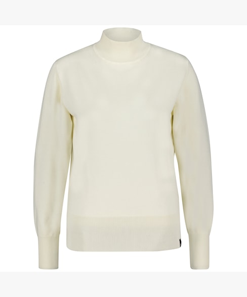 Red Button Turtleneck - Off White