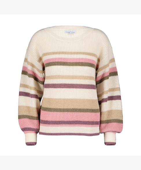 Red Button Sammy Stripe Sweater - Olive/Pink