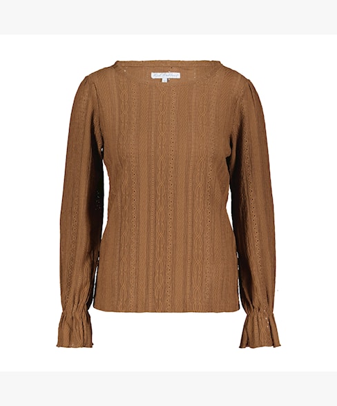 Red Button Top Ajour - Cognac
